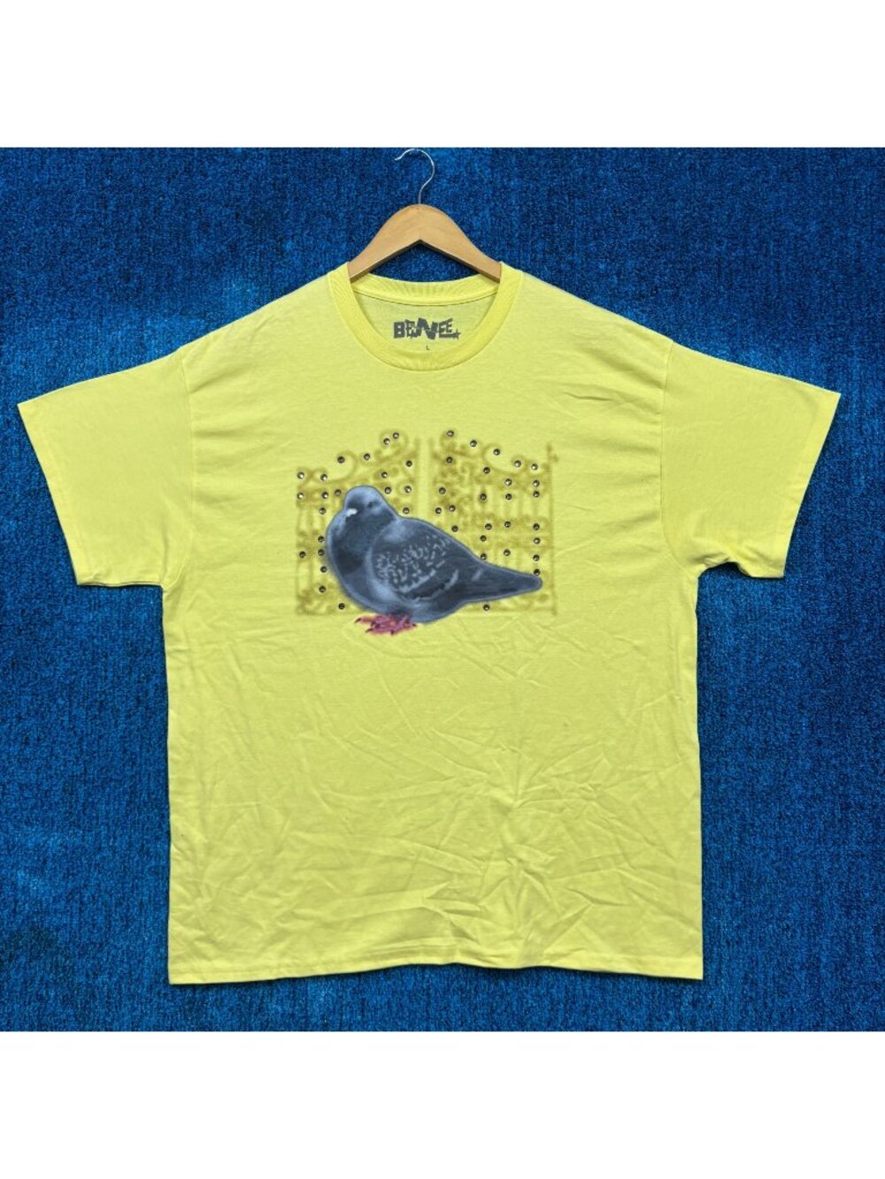 Benee Rhinestone Heavens Gate Pigeon Oversized Popstar Tee L